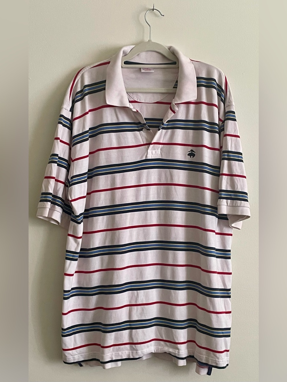 🏹 Brooks Brothers White Polo Stripes 🏹